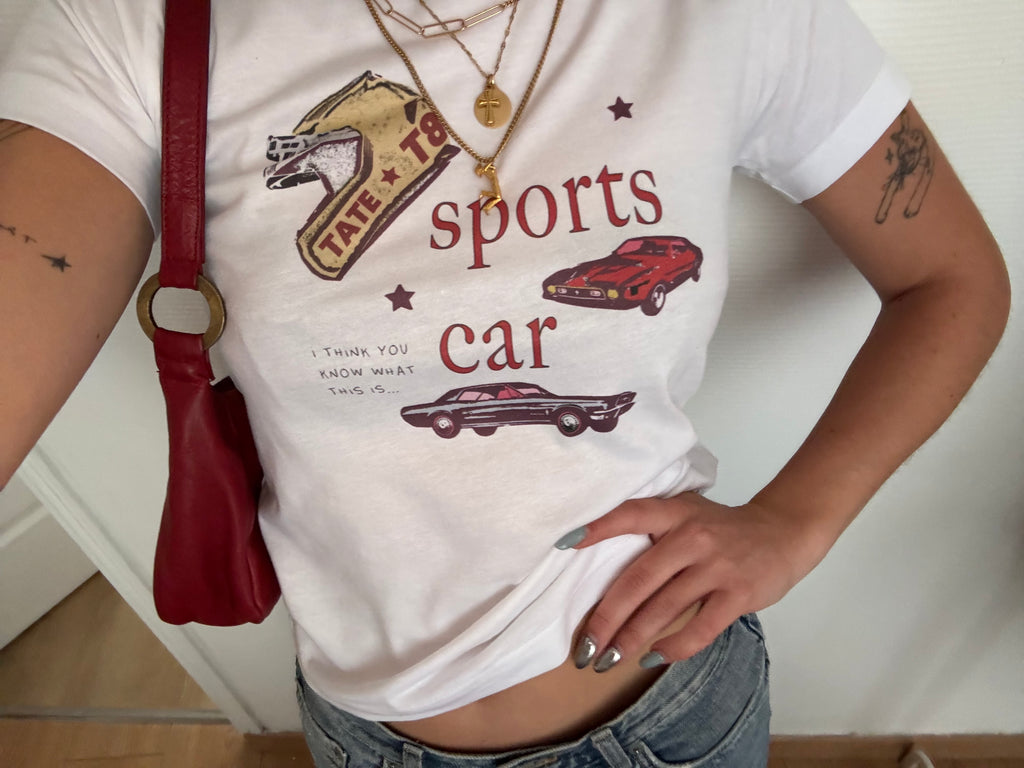 shirt - sports car - tate mcrae