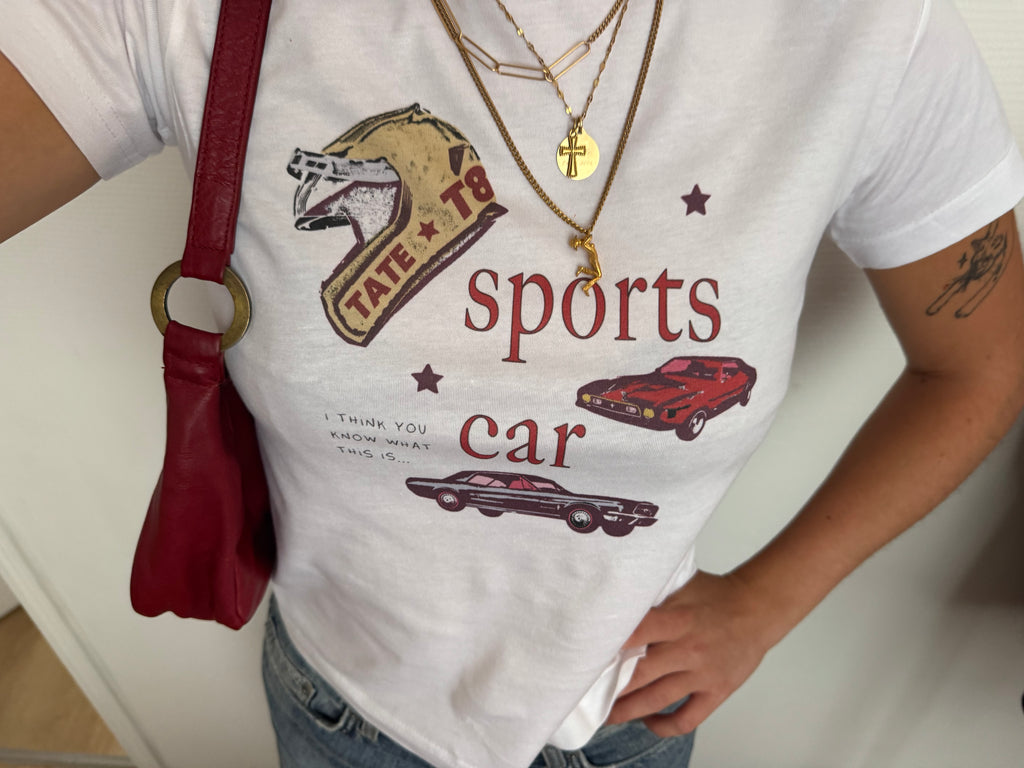 shirt - sports car - tate mcrae