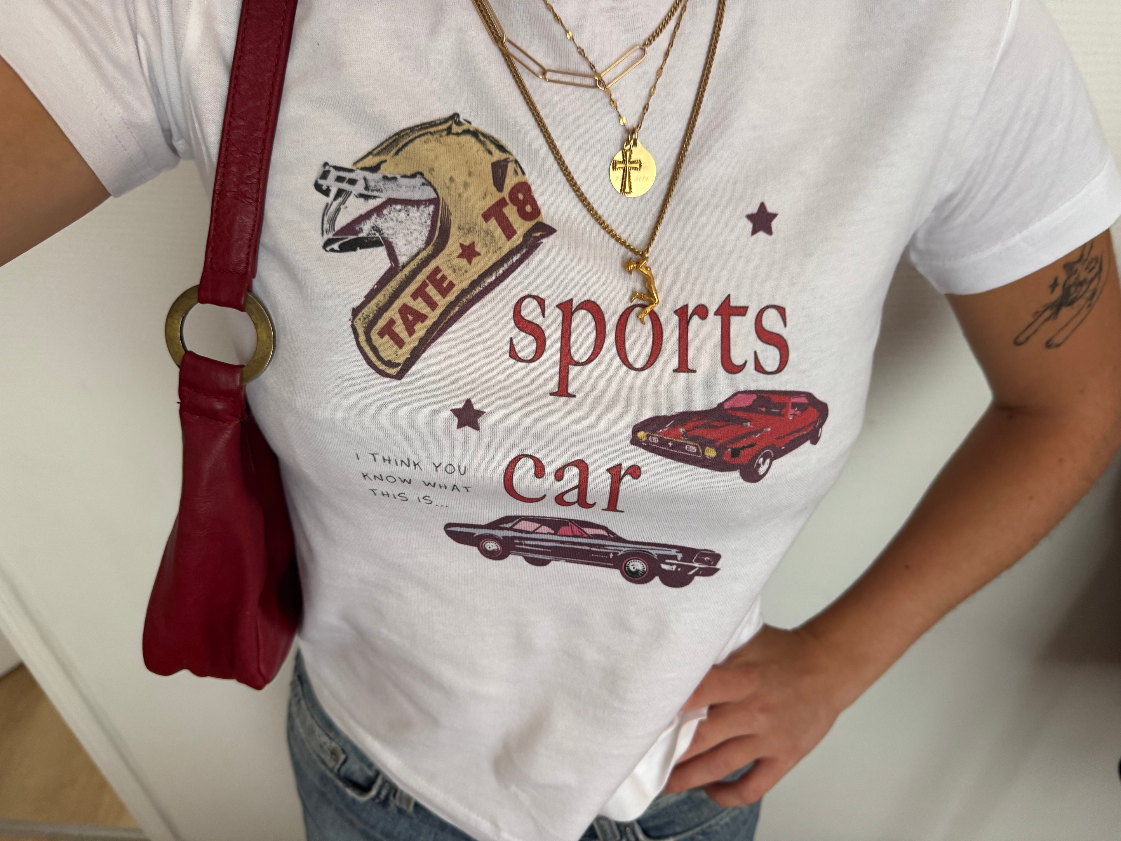 shirt - sports car - tate mcrae