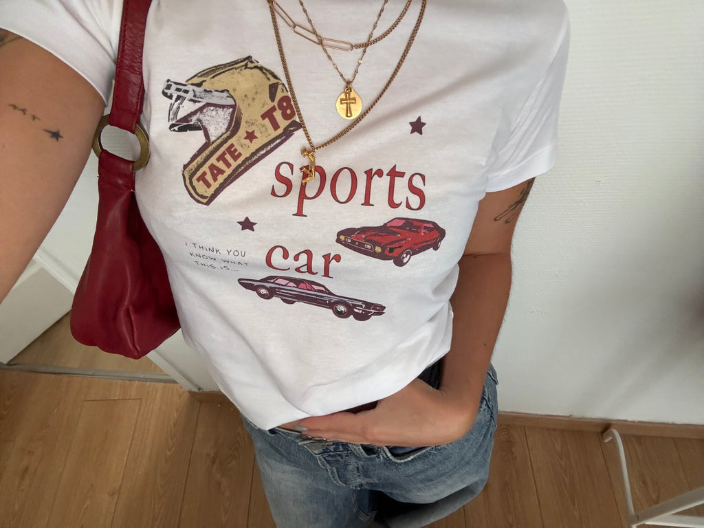 shirt - sports car - tate mcrae