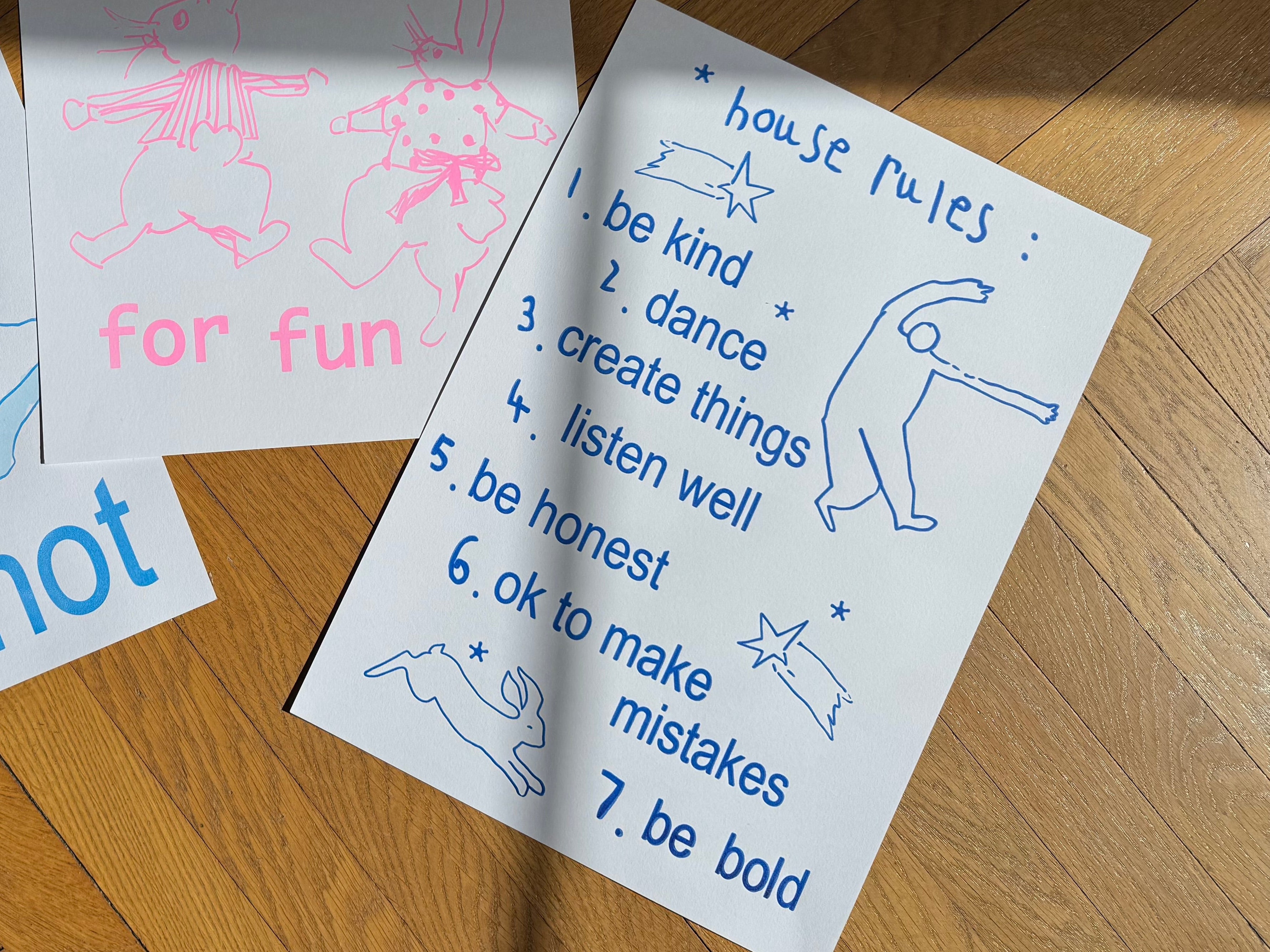 « house rules » screen printed poster