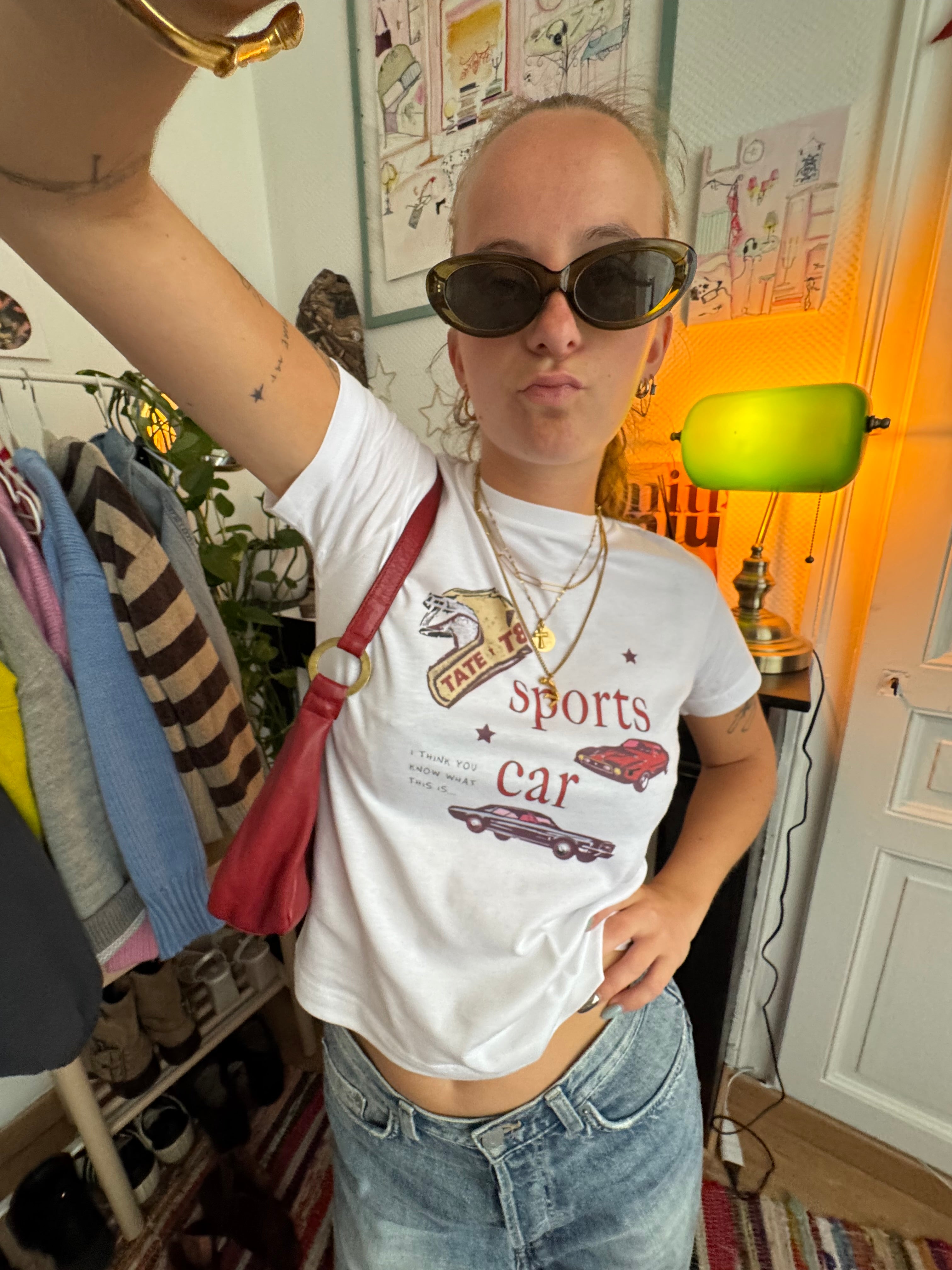 shirt - sports car - tate mcrae